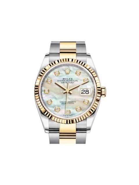 ROLEX Rolex Datejust 36 Mother of Pearl Diamond Dial Men's Stainless Steel and 18kt Yellow Gold Oyster Wat