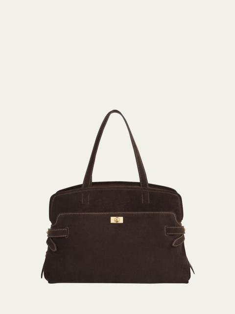 Anya Hindmarch Wilson Zip Suede Top-Handle Bag