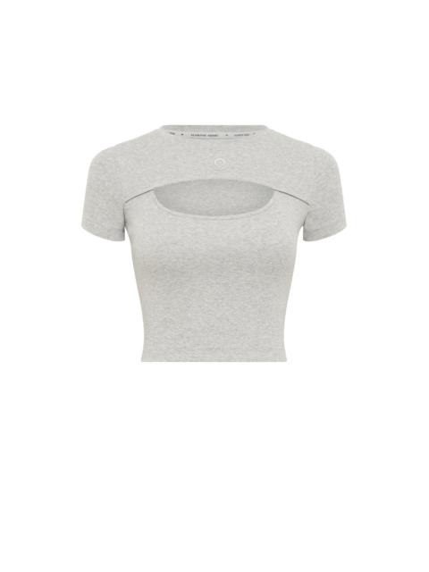 Marine Serre Moon Logo Ribbed Jersey Cut-Out T-Shirt