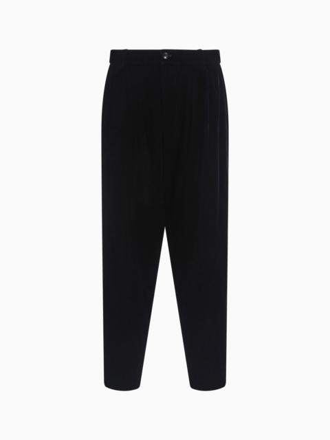 GIORGIO ARMANI DOUBLE-DARTED VELVET TROUSERS