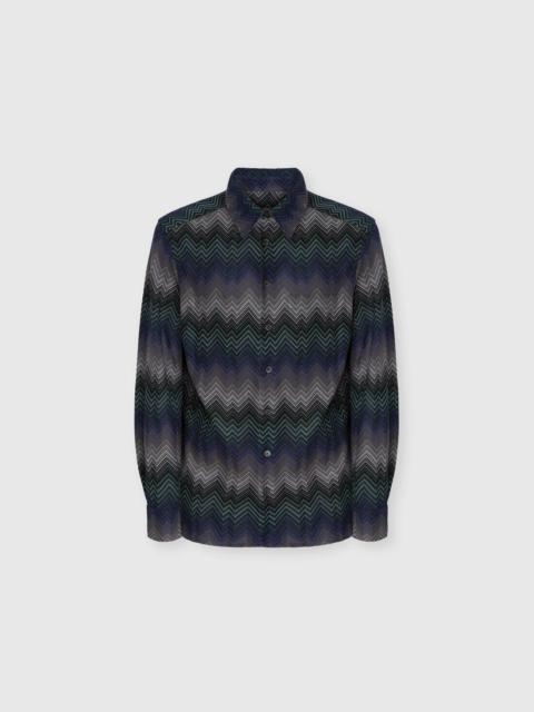 Missoni Long Sleeve Shirt with Irregular Zigzag