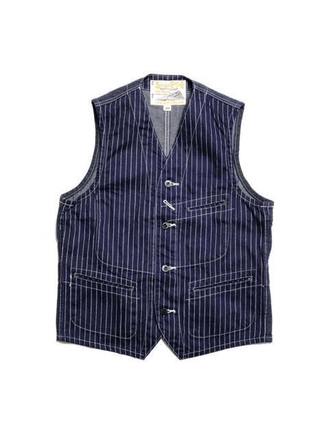 SUGAR CANE 9oz. Wabash Stripe Work Vest - SC12654