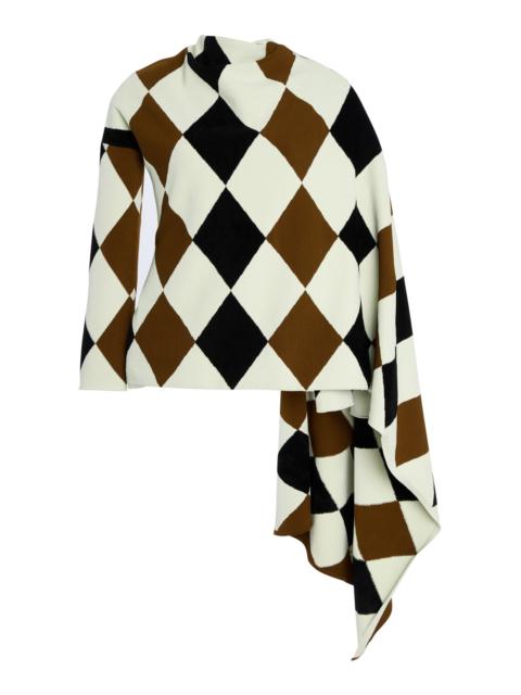 Proenza Schouler Vanne Argyle Velvet Knit Top multi