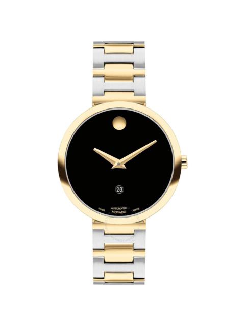Movado - Movado Museum Classic Automatic Black Dial Two-Tone Ladies Watch 0607679