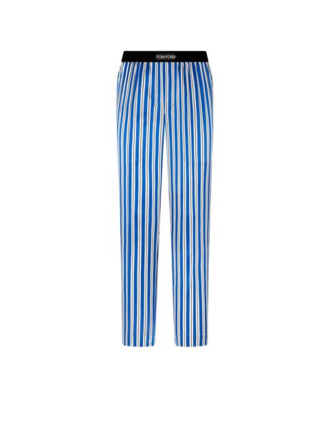 TOM FORD REGIMENTAL STRIPE PRINT SILK PAJAMA PANT