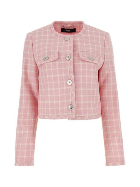 VERSACE Versace Woman Embroidered Tweed Blazer