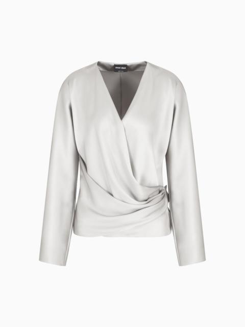 GIORGIO ARMANI SHIRT IN DOUBLE-SIDED SILK SATIN