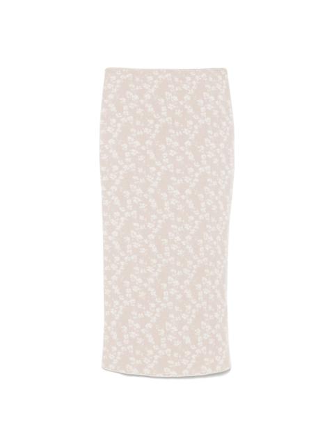 FENDI bloom-jacquard midi skirt