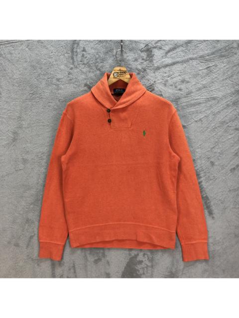 Other Designers Polo Ralph Lauren - Polo RL Small Green Pony Collared Orange Sweatshirt #1104-45