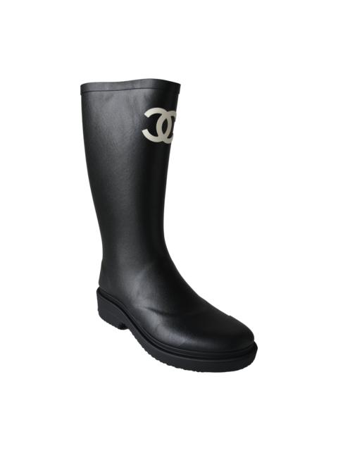 CHANEL Chanel Calfskin High Boots Black