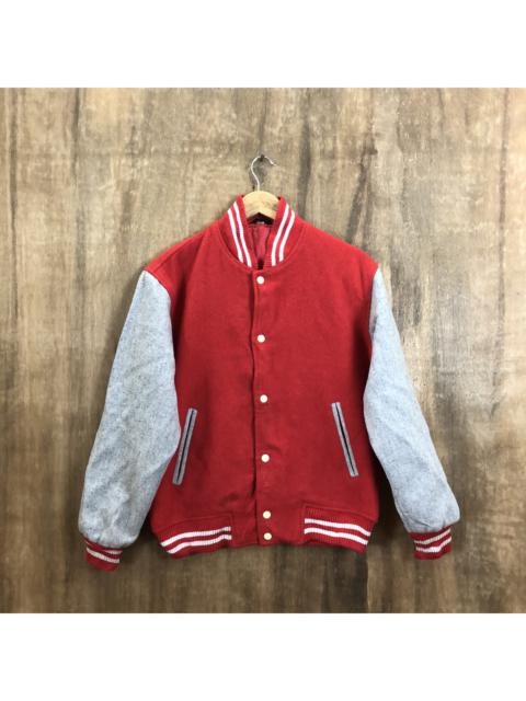 Other Designers Vintage - Japanese Brand Red Varsity Jacket #1612
