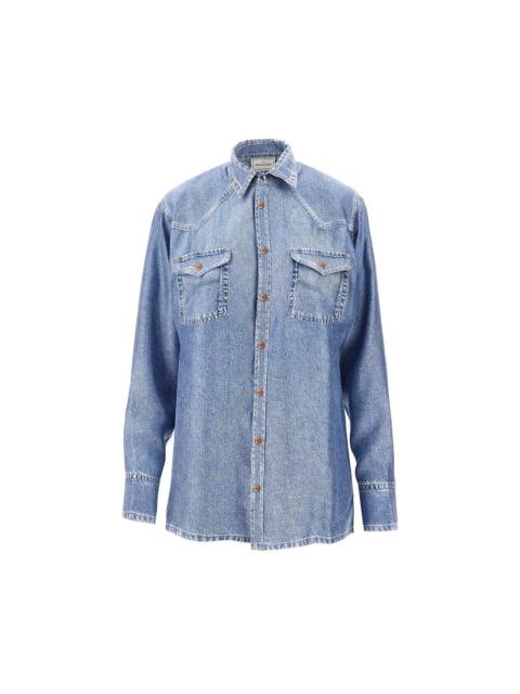 Pierre-Louis Mascia DENIM PRINT SILK SHIRT
