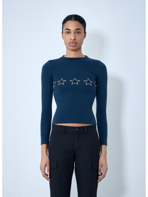BALENCIAGA Balenciaga Women Star Embroidered Ribbed Top