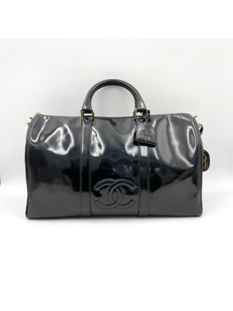 CHANEL Chanel No. 4 Black Patent Big CC Boston Bag
