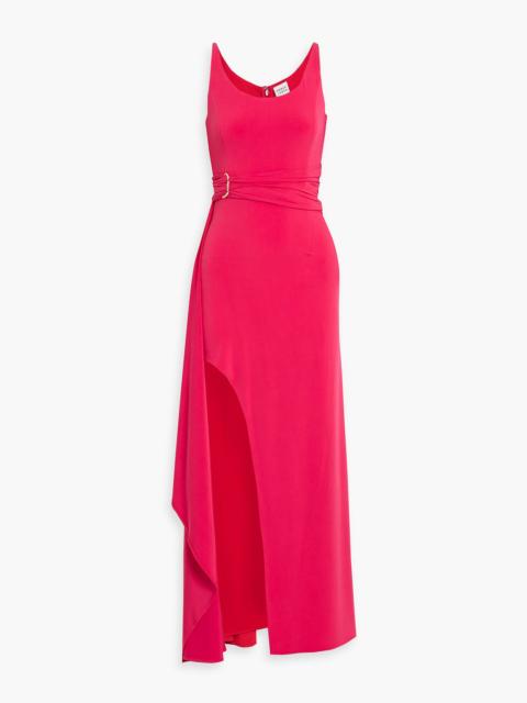 Other Designers Mila embellished draped stretch-jersey gown