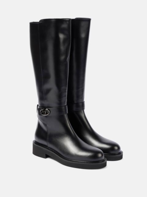 VLogo Locker leather knee-high boots