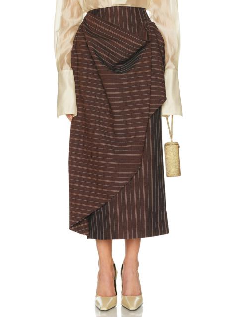 HELSA Stripe Twill Blanket Skirt