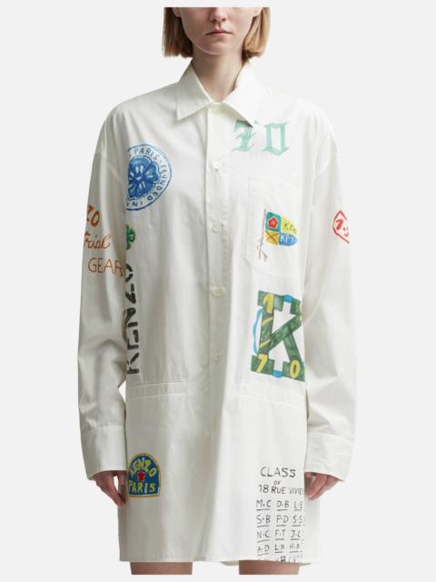 KENZO DRAWN VARSITY LONG SLEEVE SHIRT
