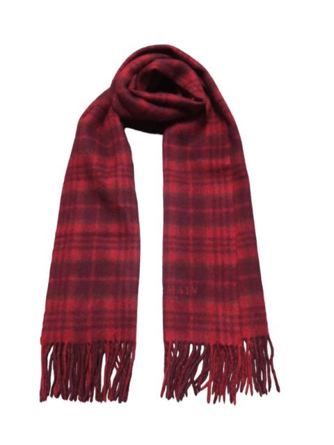 Balmain Balmain Paris Red Tartan Scarf Muffler Neckwear