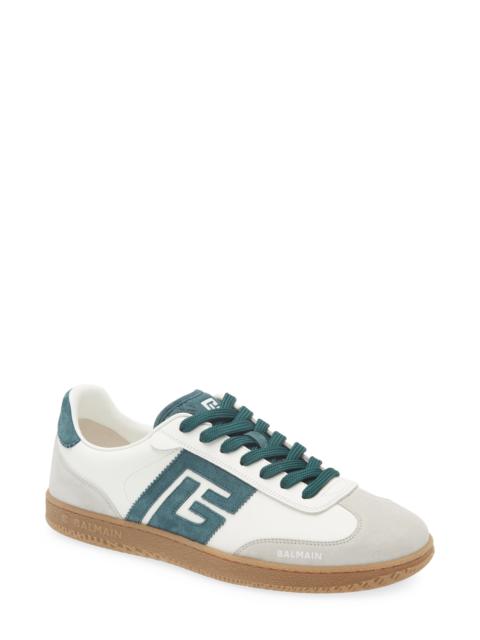 Balmain Balmain Swan Low Top Sneaker in Emerald/White at Nordstrom
