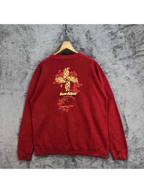 Other Designers Vintage - BLUE OCEAN WEAR Back Big Logo Red Sweatshirts #5131-175