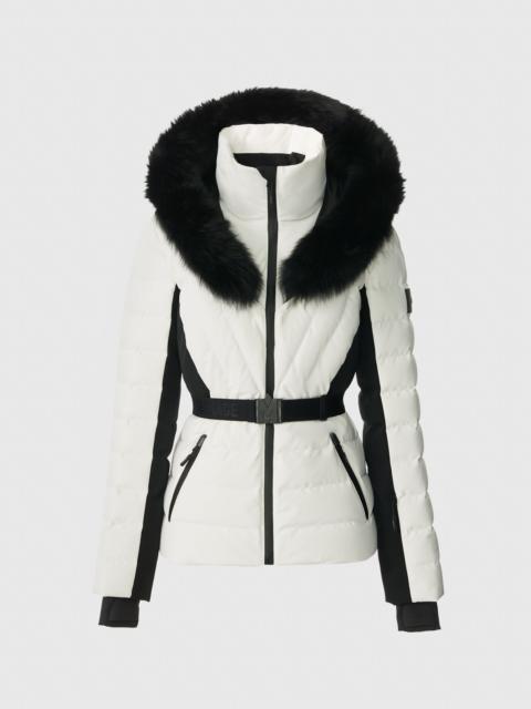 MACKAGE ELITA-ZR Down ski jacket with removable blue fox fur trim