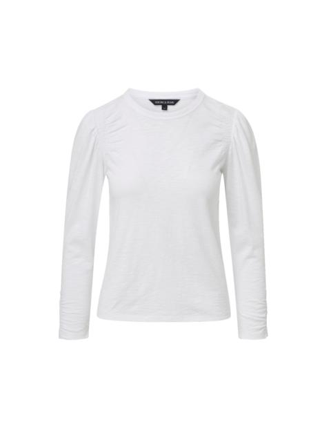 VERONICA BEARD BOUVET SMOCKED-SHOULDER T-SHIRT