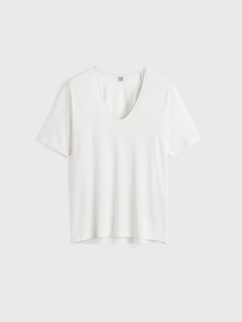 TOTEME Cotton silk tee off-white