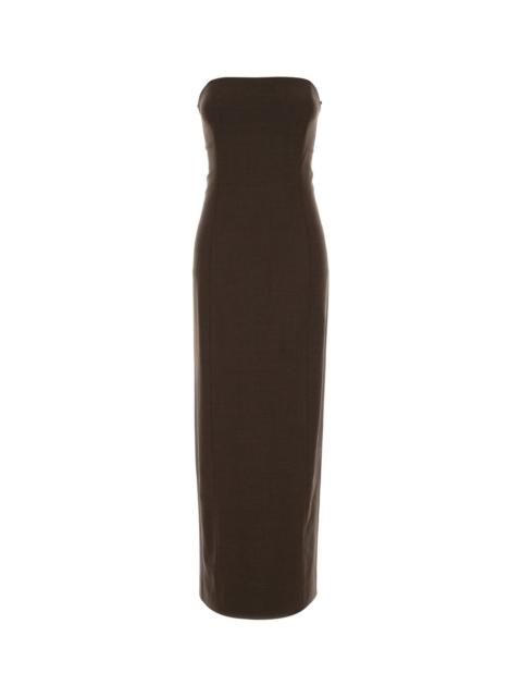 Loulou de Saison Brown stretch wool Shilo dress