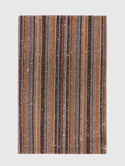 Missoni Ribbed lamé viscose stole with sequins