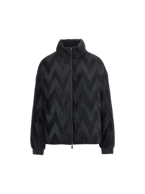 EMPORIO ARMANI Emporio Armani Pleated Satin Down Jacket Black