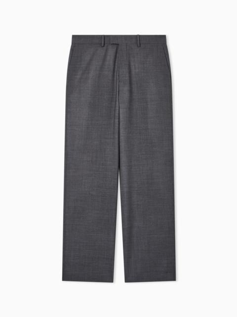 EMPORIO ARMANI SOFT-FINISH STRETCH WOOL-CANVAS TROUSERS