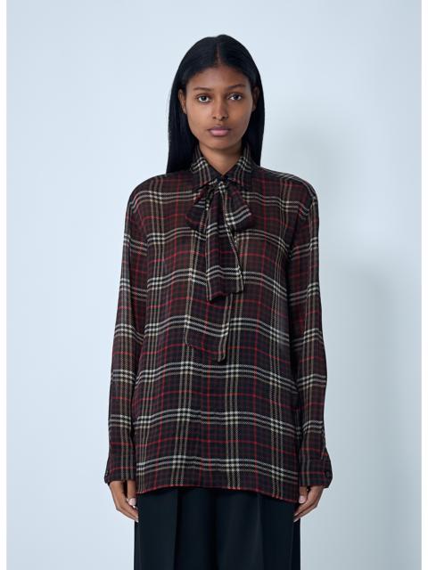 SAINT LAURENT Saint Laurent Women Tartant Silk Cassandre Shirt