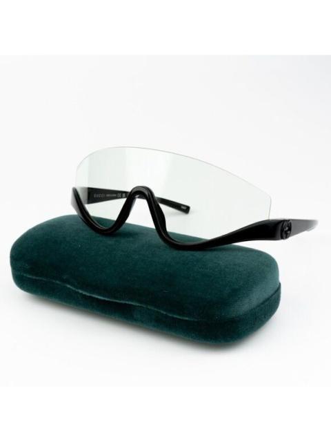 GUCCI NEW Gucci GG1650S 005 Shiny Black  Green Unisex Shield Mask Sunglasses GG 1650S