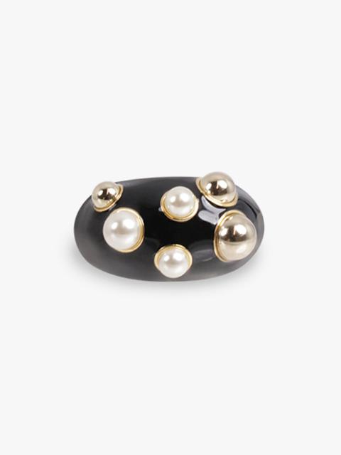 NINA RICCI DROPS OF LIGHT RING | BLACK/GOLD