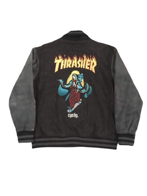 Other Designers Thrasher x eyedy skateboard varsity jacket wool&leather