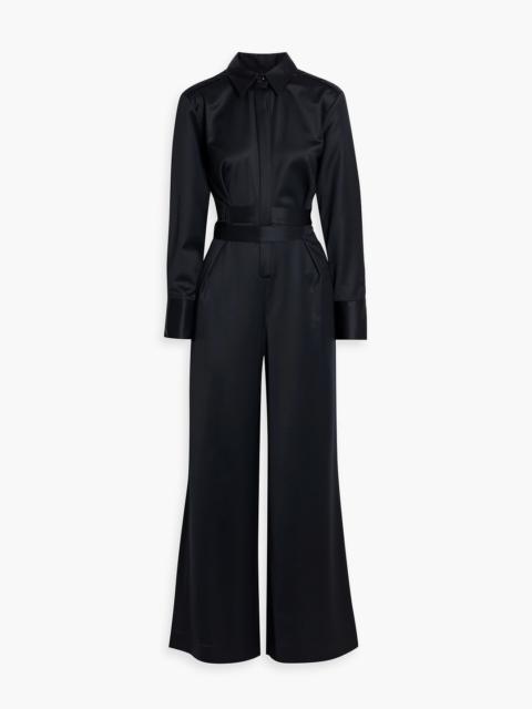 TWP All Night Long belted wool-satin jumpsuit