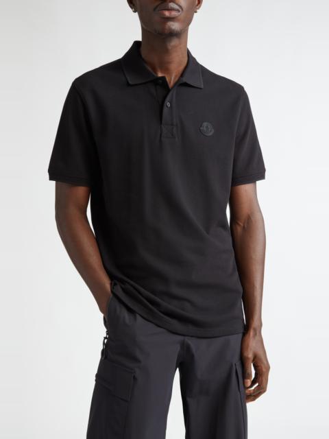 Moncler Moncler Logo Cotton Polo in Black at Nordstrom