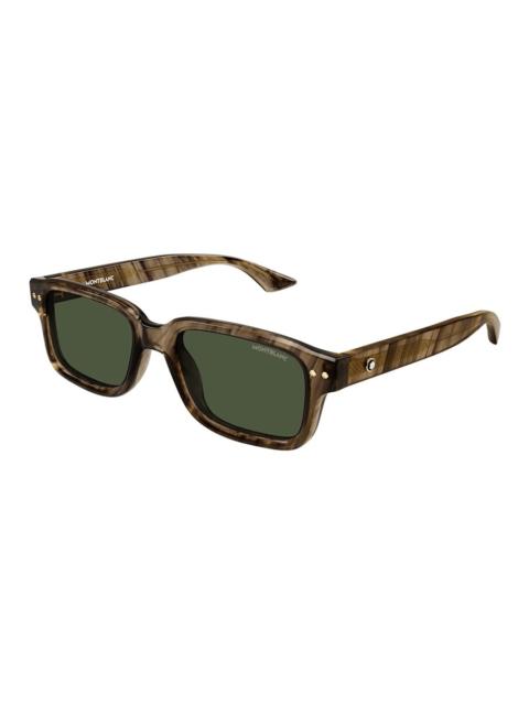 Montblanc Montblanc Green Rectangular Men's Sunglasses MB0286S 004 53