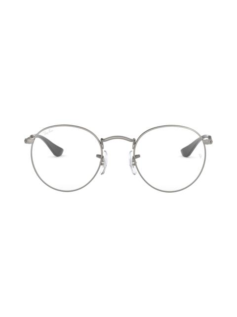 Ray-Ban Ray-Ban Ray-Bay 47mm Round Optical Glasses in Matte Gunmetal at Nordstrom