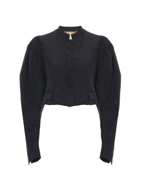 Chloé PUFF-SLEEVE CROPPED JACKET IN SILK FAILLE