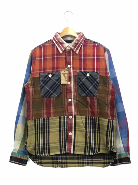 Other Designers Japanese Brand - HOUSTON UNION MADE PATCHWORK DESIGN HEAVY FLANEL