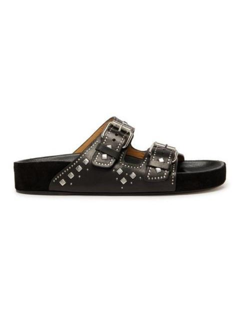 Isabel Marant ISABEL MARANT Lennyo Silver Stud Black Leather Sandals New (