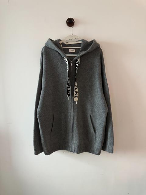 CELINE Celine wool sweater with zipper and drawstring