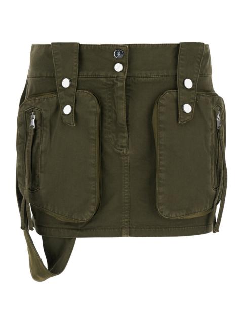 Blumarine Blumarine Women Olive Green Medium Waist Miniskirt In Cotton Woman