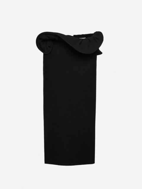 MAGDA BUTRYM Midi skirt with hand-twisted flower detail in black