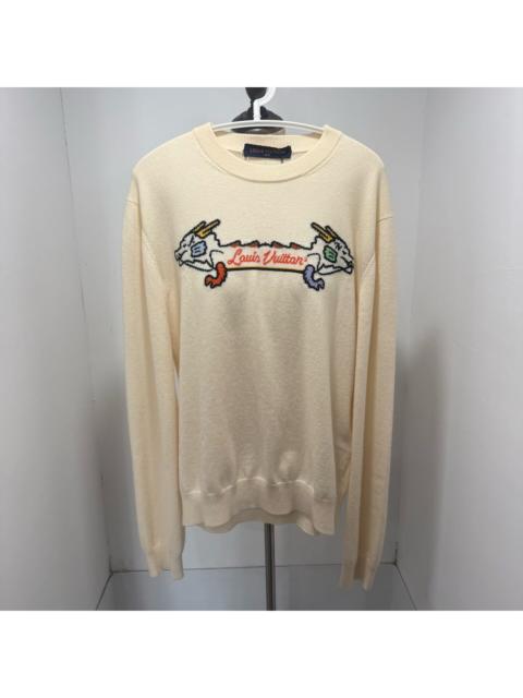Louis Vuitton Louis Vuitton Dragon Embroidered Logo Sweater