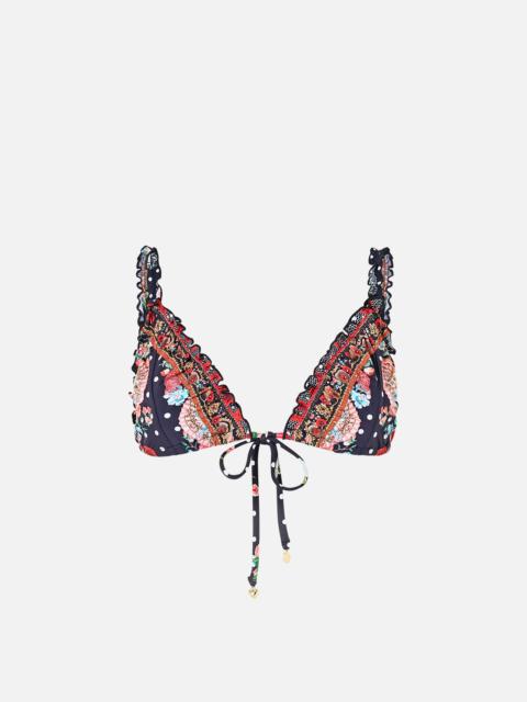 CAMILLA TRI BIKINI TOP W RUCHED EDGES