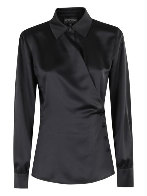 EMPORIO ARMANI satin wrap blouse