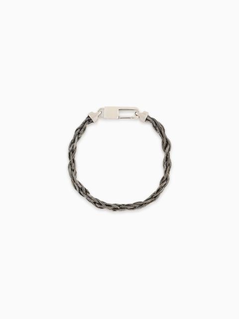 GIORGIO ARMANI BRAIDED STERLING SILVER BRACELET